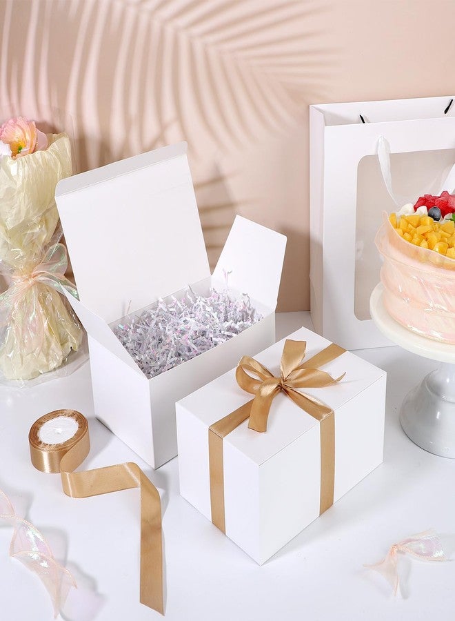 EUSOAR Gift Boxes with Lids for Presents, 10 Pcs 9"x6"x4" 350gsm Thick Cardboard White Bridesmaid Proposal Box with Ribbon,Kraft Paper Gift Box for Wedding,Birthday Party Craft Present Packaging - Image 3