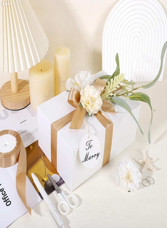 EUSOAR Gift Boxes with Lids for Presents, 10 Pcs 9"x6"x4" 350gsm Thick Cardboard White Bridesmaid Proposal Box with Ribbon,Kraft Paper Gift Box for Wedding,Birthday Party Craft Present Packaging - Image 5
