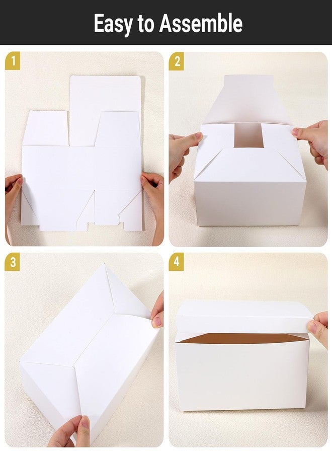 EUSOAR Gift Boxes with Lids for Presents, 10 Pcs 9"x6"x4" 350gsm Thick Cardboard White Bridesmaid Proposal Box with Ribbon,Kraft Paper Gift Box for Wedding,Birthday Party Craft Present Packaging - Image 4