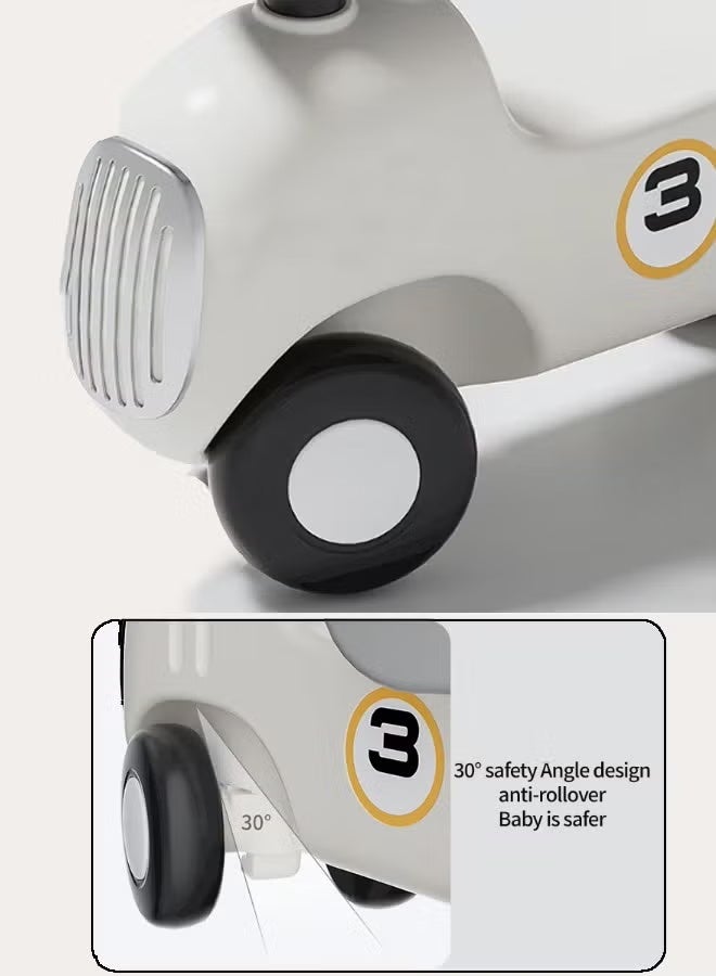 Rocking Horse Toys,Multifunctional Baby Rocking Horse,3 In 1 Interactive Rocking Horse With Push Rod,Kid's Ride on Toys,children's Balance Bike Toys,with Detachable Balance Board Push Handle and 4 Smooth Wheels for Boys Girls，Easy to Swing and Assemble（Grey） - Image 4