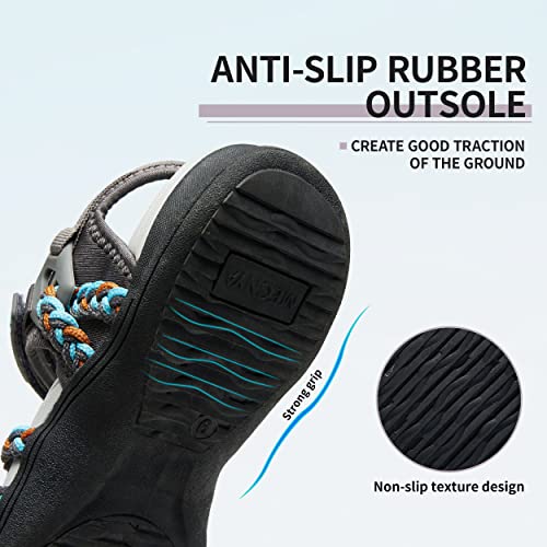 MEGNYA Summer Outdoor Hiking Sandals Women, Arch Support Rubber Outsole Sandals Hook Loop Strap, Comfortable Standing Cushioned Sandals Walking Size 6 - Image 4