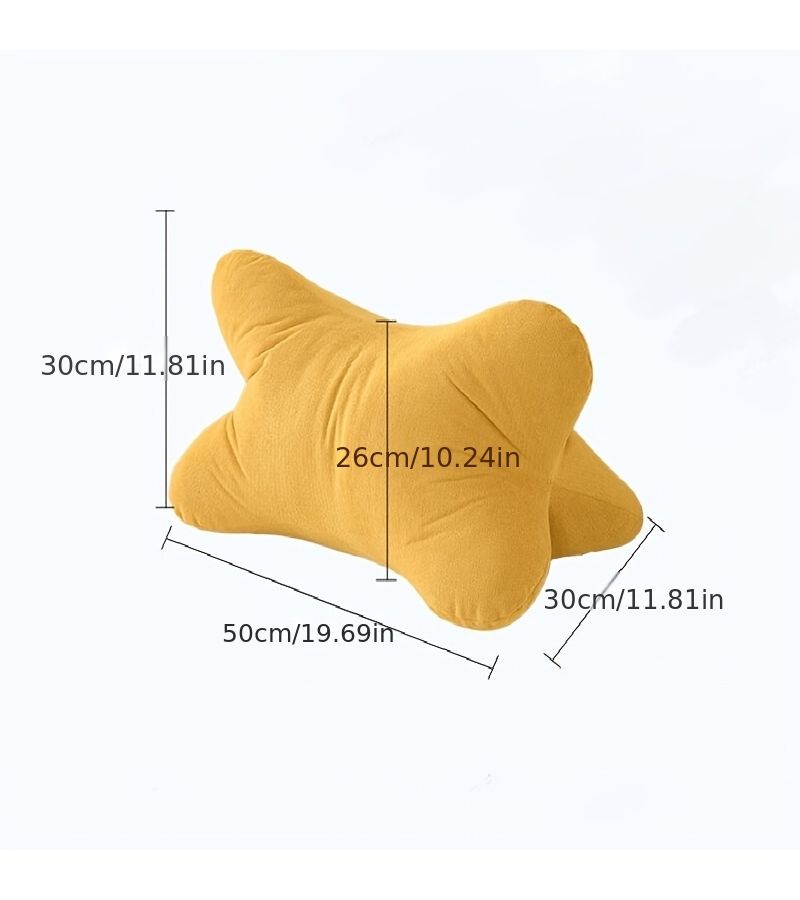 Beige Cervical Spine Bone Headrest Office Waist Pillow Bedside Seat Cushion 50x30cm - Image 3