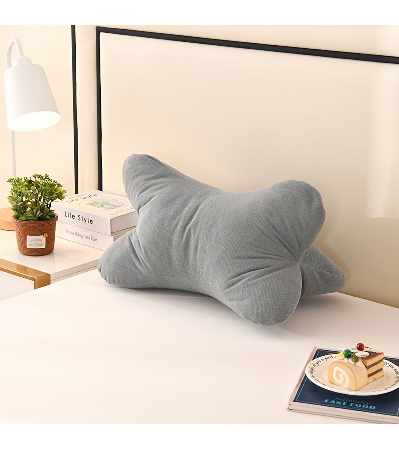 Beige Cervical Spine Bone Headrest Office Waist Pillow Bedside Seat Cushion 50x30cm - Image 4