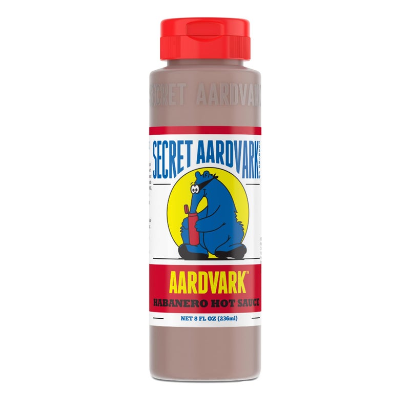 Secret Aardvark Habanero Hot Sauce - Habanero Peppers & Roasted Tomatoes, Medium Spiced Hot Sauce, BBQ Sauce, Non-GMO, Low Sugar, Low Carb, Hot Sauce & Marinade - 8 fl oz 1 Pack - Image 1