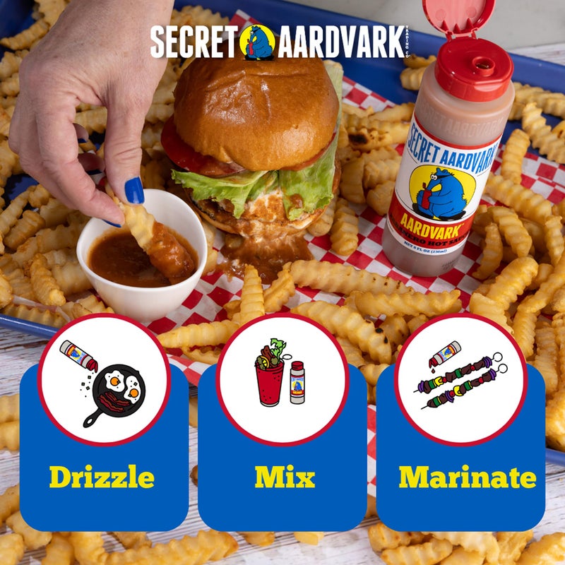 Secret Aardvark Habanero Hot Sauce - Habanero Peppers & Roasted Tomatoes, Medium Spiced Hot Sauce, BBQ Sauce, Non-GMO, Low Sugar, Low Carb, Hot Sauce & Marinade - 8 fl oz 1 Pack - Image 4