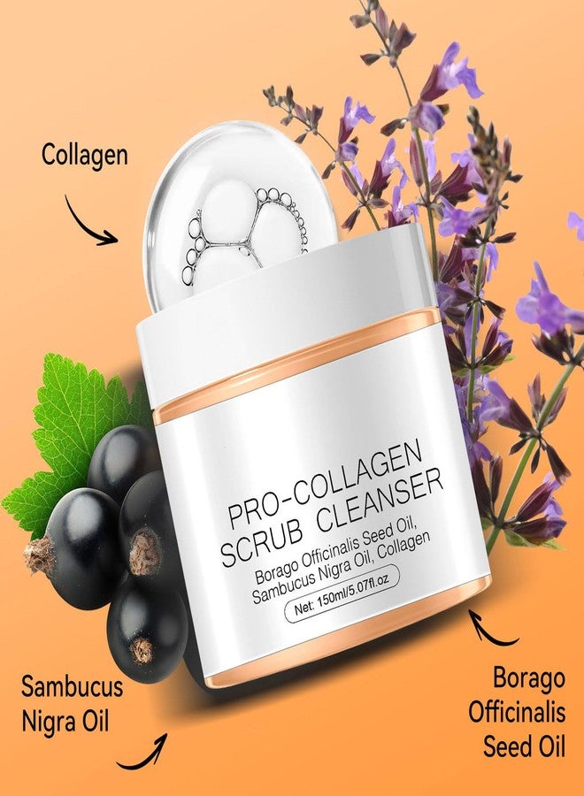 Grospe Pro-Collagen Scrub Cleanser with Collagen,Borago Officinalis Seed Oil,Sambucus Nigra Oil, Deep Cleansing,Fade Fine Lines - Image 3