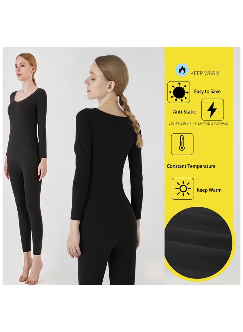 Magic Park Women Thick Thermal Underwear Set Ladies Long Johns Thermal Set Fleece Lined Premium Soft Thermal Underwear Winter Base Layer Tops & Bottoms for Women Men - Image 2