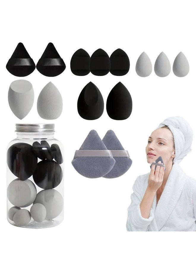 Beauenty 14-Piece Makeup Sponge Set- Multi soft color Mini Makeup Sponge, Powder Puff Long Lasting Beauty Sponge Wet & Dry Use for Women ,Black  - Image 3