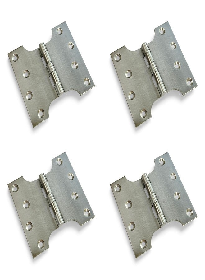 Moksh Plus SS Parliament Hinges 5 Inch x 8 Inch x 10 Guage/3mm, Smooth Movement and Welded, Premium Stainless Steel Hinges/Kabja for Door and Window (Pack of 4 Pcs.) - Image 1