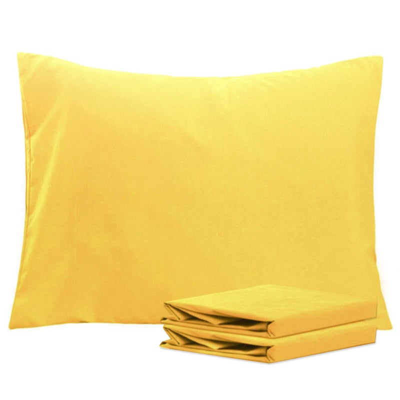 NTBAY Standard Pillowcase Set  2 Pack Brushed Microfiber 20x26 Pillowcases  Soft WrinkleFree FadeResistant StainResistant Yellow Pillowcases with Envelope Closure  20x26 Inches Yellow