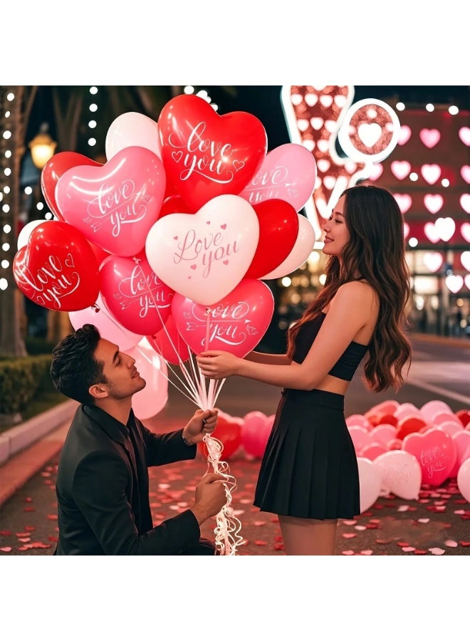 Valentine’s Day Decoration – Latex Balloons with Heart Shapes, Bright Colors, and Love Messages, Set of 15 Balloons Creating a Warm, Joyful, and Love-Filled Atmosphere for Valentine’s Day, Anniversaries, Romantic Surprises, Birthdays, and All Special Occasions - Image 2