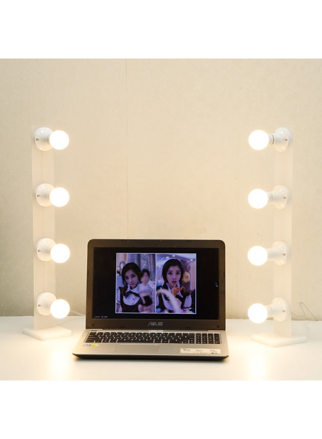 general Net Red Anchor Mobile Phone Computer Live Double Row Fill Light Desktop Brightness Three-color Soft Light LED Makeup Light-Specifications:Single Row 3 Lights 5W Three-color Dimming - Image 4