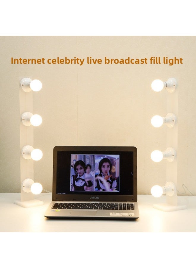 general Net Red Anchor Mobile Phone Computer Live Double Row Fill Light Desktop Brightness Three-color Soft Light LED Makeup Light-Specifications:Single Row 3 Lights 5W Three-color Dimming - Image 1