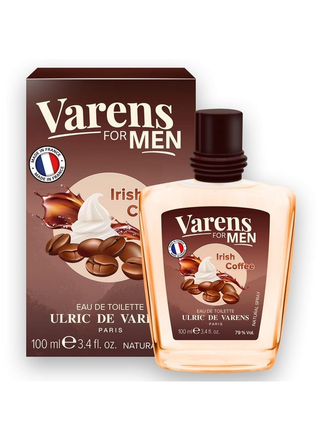 Ulric De Varens Irish Coffee - Eau De Toilette For Men - Silky, Enchanting, Comfy Scent - Notes Of Whiskey, Coffee & Vanilla - 3.4 Fl Oz 