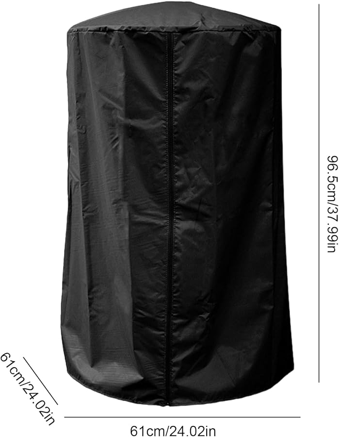 Black Patio Heater Cover Heavy Duty Waterproof UV Resistant Outdoor Protector - Image 5