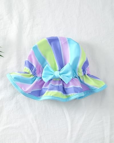 Mioglrie Baby Girl Swimsuit 12-18 Months Toddler Bathing Suit Two Piece Stripe Blue Tankini Baby Girl's Swim Suit Summer Beach Bikini Set - Image 5