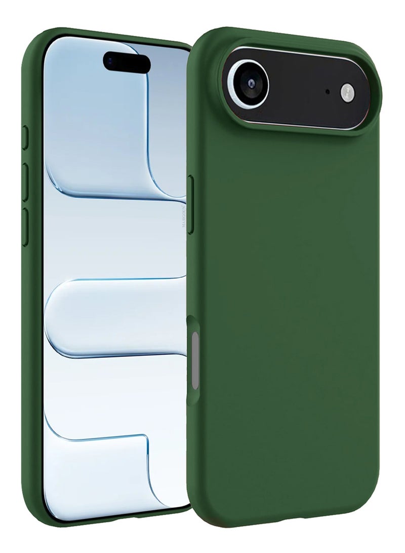 CATANES 2 Packs Silicone Protective Phone Case for iPhone 17 Air , Soft Anti-Scratch Microfiber Lining Ultra Slim Drop Protection Phone Cover with 3D Screen Protector - Green - Image 2