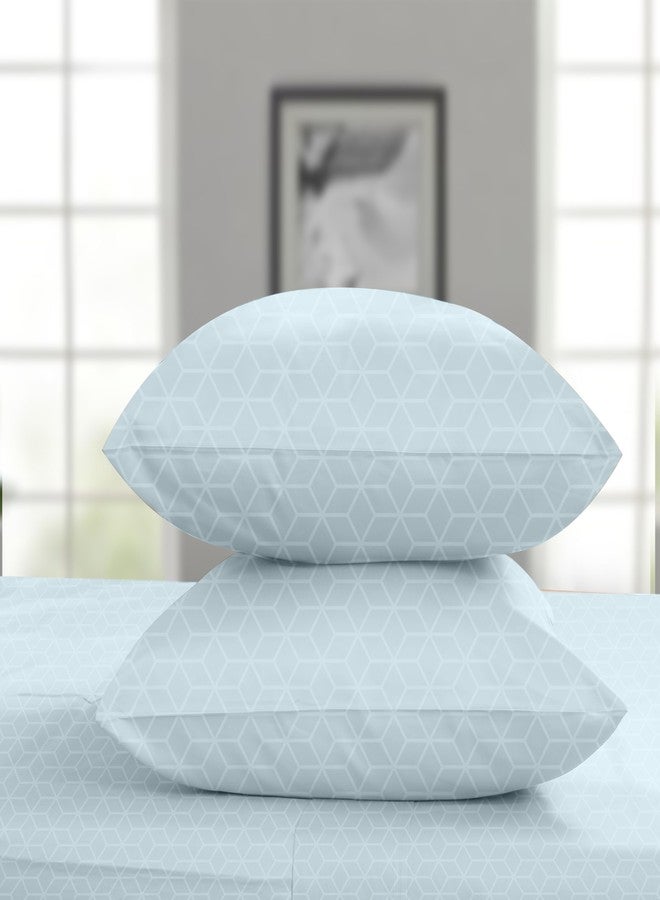 Threadmill Pillow Cases Standard Size Set of 2 | Certified 100% Egyptian Cotton Jacquard Sateen Weave | Soft, Breathable & Cooling Pillow Covers | Hotel Quality Pillow Protectors | Blue Pillow Cases - Image 1