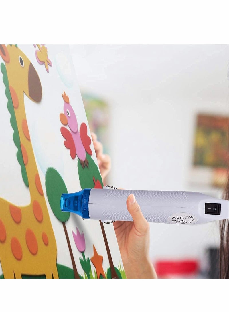 Suntown Mini Heat Gun Electric 300W Ultra Long Cable Portable Hot Air Gun Multi Function Hand Hold Heat Tools for DIY Craft Embossing Shrink Wrapping PVC Drying Paint Clay Rubber Stamp (White) - Image 5