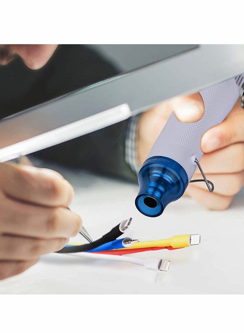 Suntown Mini Heat Gun Electric 300W Ultra Long Cable Portable Hot Air Gun Multi Function Hand Hold Heat Tools for DIY Craft Embossing Shrink Wrapping PVC Drying Paint Clay Rubber Stamp (White) - Image 2