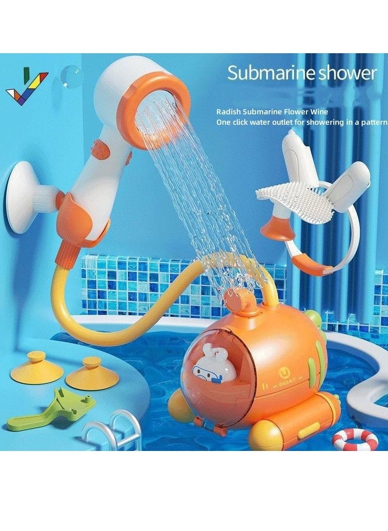M MIAOYAN - Baby shower head - Portable camping shower pump suitable for young children - Submarine baby shower toy for maximum fun in bathtub or sink - Image 1