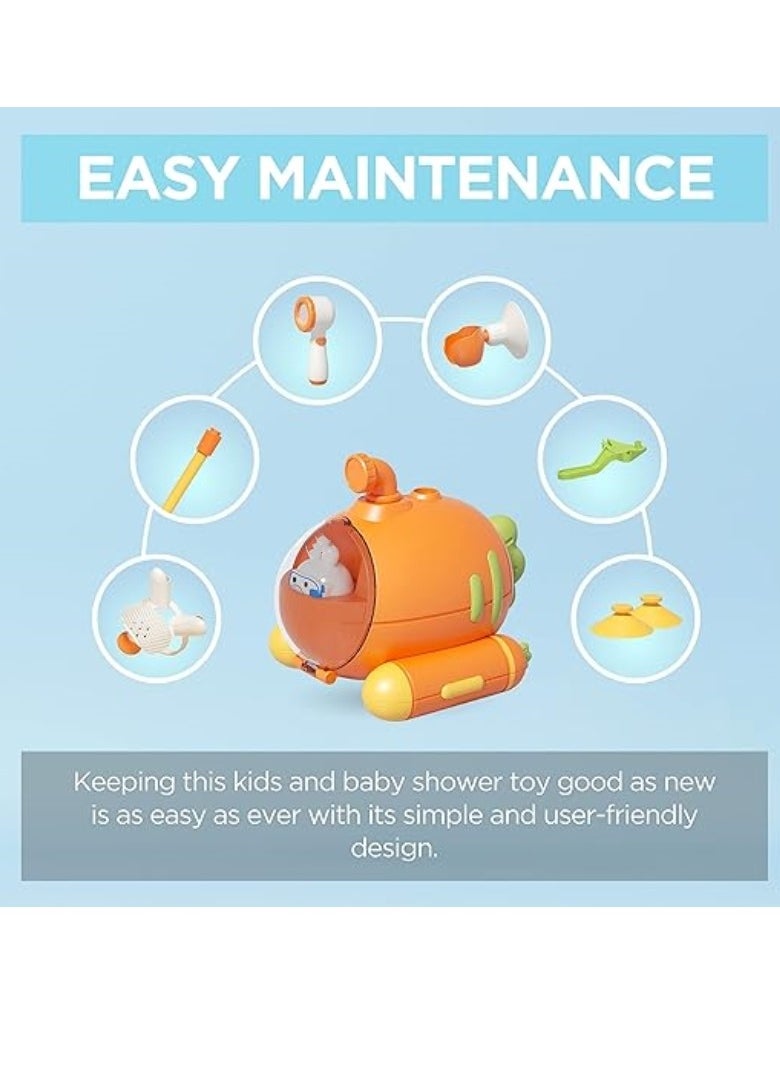 M MIAOYAN - Baby shower head - Portable camping shower pump suitable for young children - Submarine baby shower toy for maximum fun in bathtub or sink - Image 1
