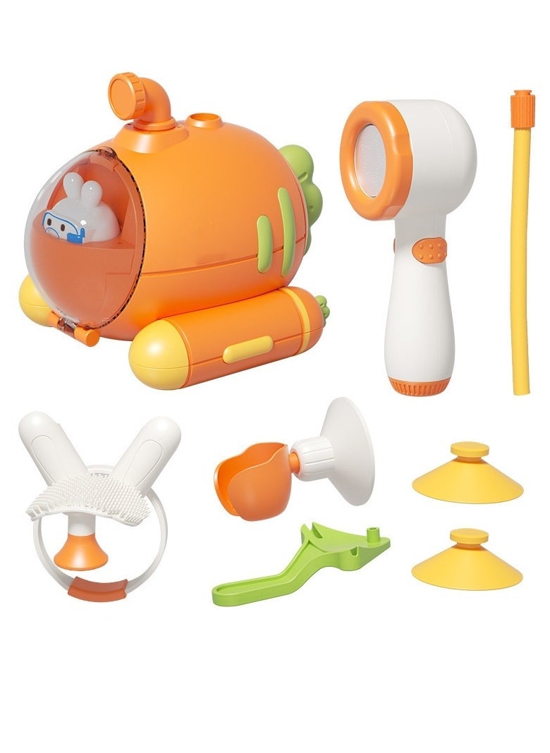 M MIAOYAN - Baby shower head - Portable camping shower pump suitable for young children - Submarine baby shower toy for maximum fun in bathtub or sink - Image 1