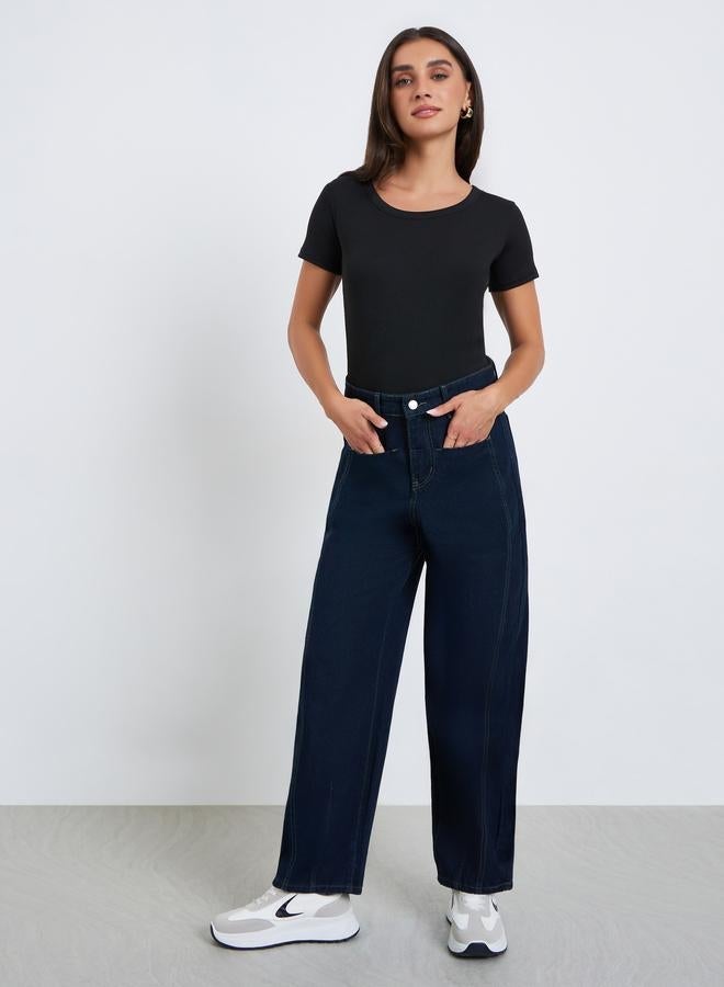 ستايلي بلوزة محبوكة مضلعة بأكمام قصيرة - Image 2