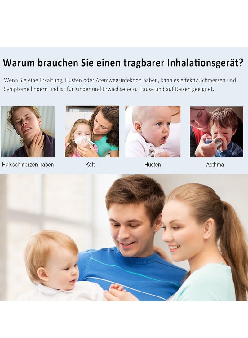 جهاز استنشاق للأطفال للكبار والأطفال، جهاز استنشاق رذاذ، جهاز استنشاق للأطفال والرضع، مع قناعين وفوهة لأمراض الجهاز التنفسي، فعال، للعائلة والسفر (برتقالي) - Image 4