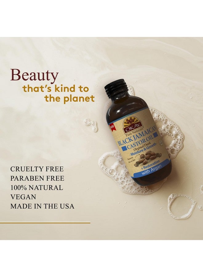 أوكي زيت الخروع الجامايكي الأسود الأصلي الداكن من OKAY مع زيت الأرغان 118 مل / 4 أونصة - Image 3