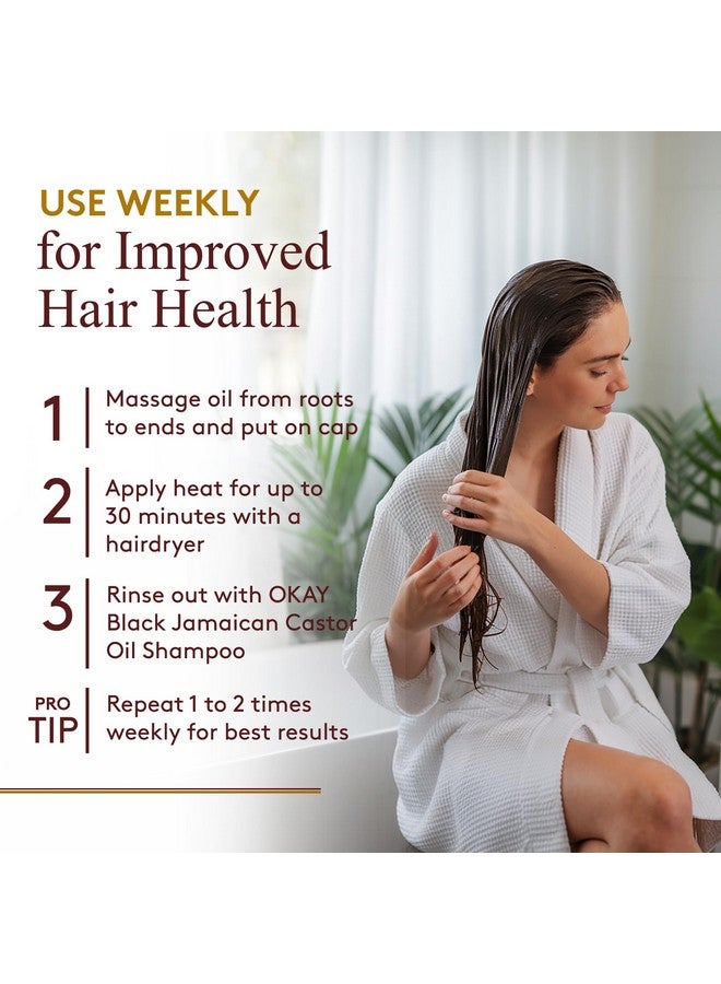 أوكي زيت الخروع الجامايكي الأسود الأصلي الداكن من OKAY مع زيت الأرغان 118 مل / 4 أونصة - Image 5