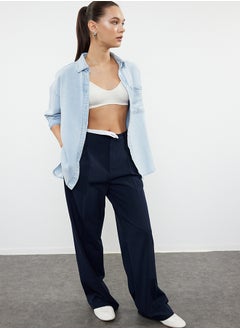 trendyol Blue Oversize Shirt TWOAW25GO00000  - Image 2