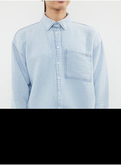 trendyol Blue Oversize Shirt TWOAW25GO00000  - Image 3