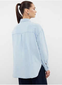 trendyol Blue Oversize Shirt TWOAW25GO00000  - Image 5