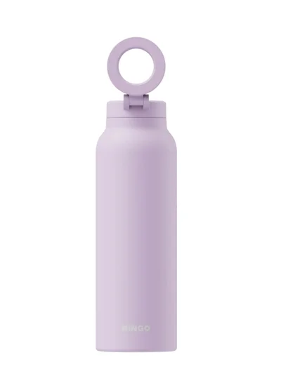 Ringo Pro Water Bottle with Sip Straw Lid | Stainless Steel Hydration Bottle w/ Integrated Magnetic Phone Mount, 12Hrs Hot/24Hrs Cold, BPA-Free, Works w/ Phones & Tablets - Lilac 24Oz / 710ml
