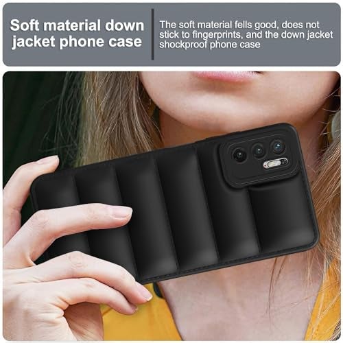 Plus Puffer Case Camera Protection Soft Back Cover for Redmi Note 10T 5G | Poco M3 Pro 5G - Black - Image 5