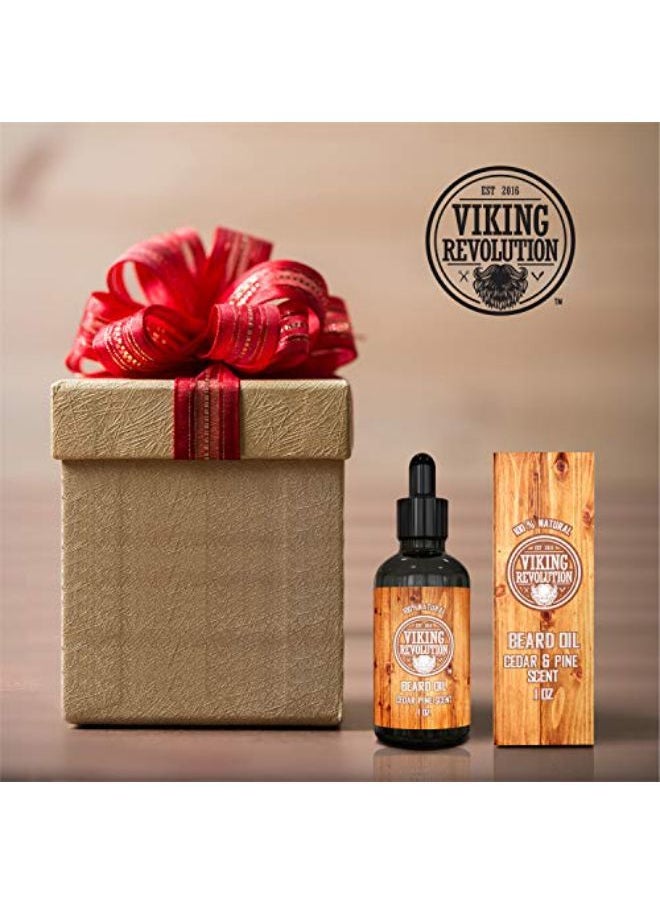 Viking Revolution Oner - All Natural Cedarwood & Pine Scent With Argan & Jojoba Oils - Softens & Strengthens Beards And Mustaches For Men (1 Pack)  - Image 2
