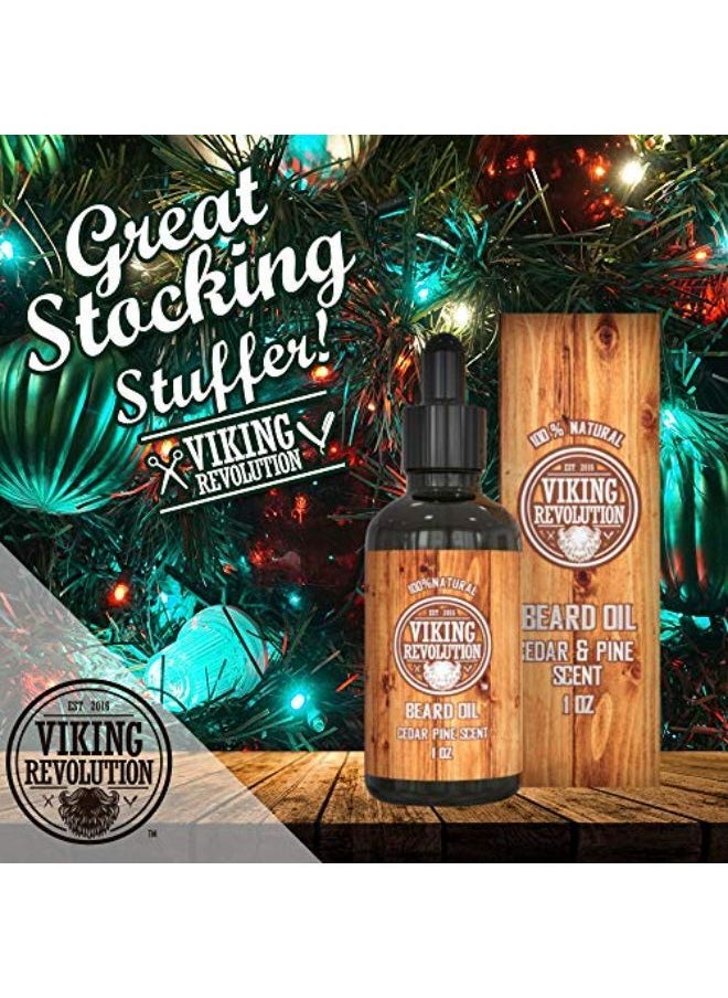 Viking Revolution Oner - All Natural Cedarwood & Pine Scent With Argan & Jojoba Oils - Softens & Strengthens Beards And Mustaches For Men (1 Pack)  - Image 4