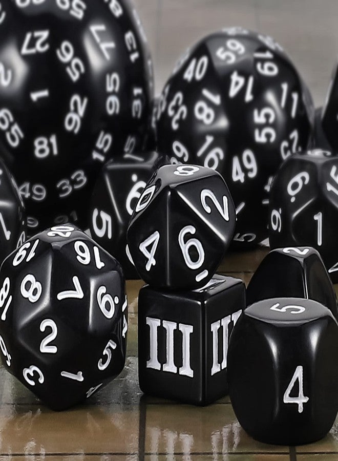 CiaraQ DND Polyhedral Dice Set (15pcs) D4-D100 Game Dice with Dice Bag for Dungeons and Dragons Role Playing Table Games (Black & White) - Image 5