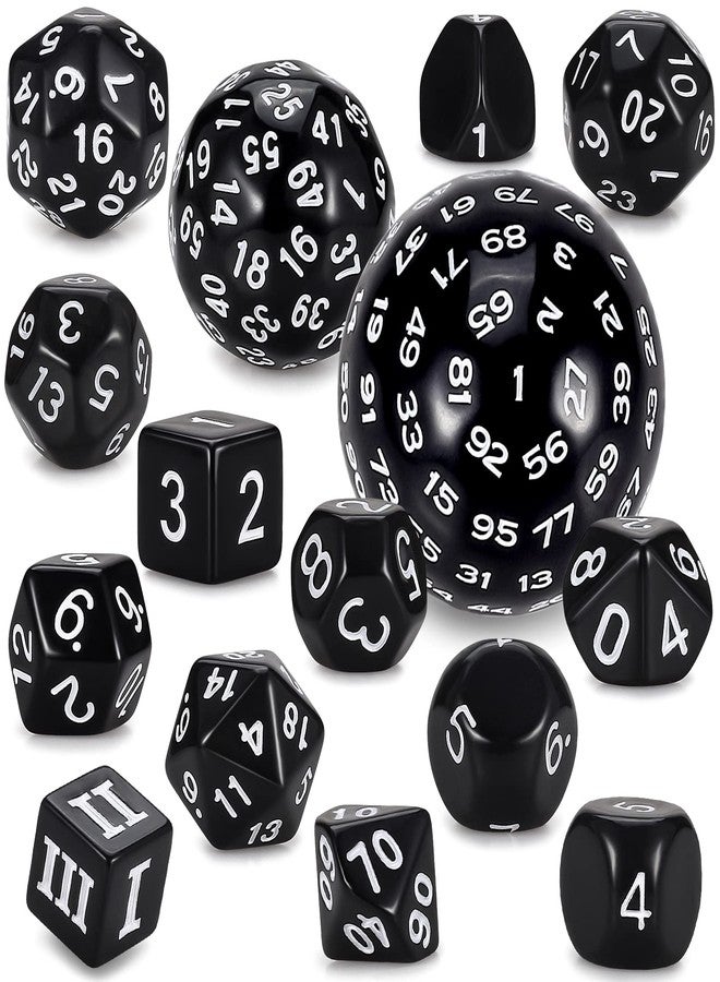 CiaraQ DND Polyhedral Dice Set (15pcs) D4-D100 Game Dice with Dice Bag for Dungeons and Dragons Role Playing Table Games (Black & White) - Image 1