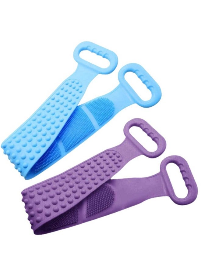 MOTIQO Silicone Body Scrubber Bath Body Cleansing Belt Set-2 | Skin Body Brush Belt For Bathing Body Dirt Removal | For Kids Men's & Women Multi Colour - Image 1