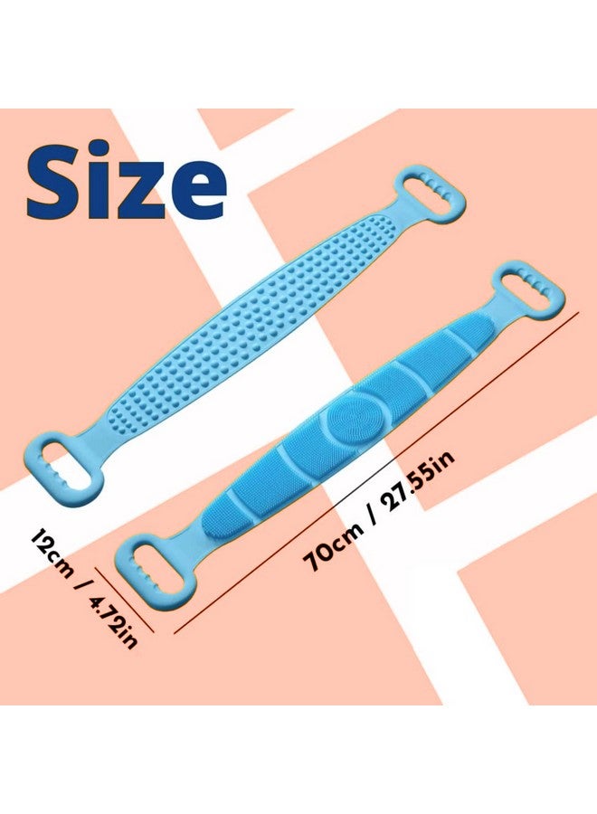 MOTIQO Silicone Body Scrubber Bath Body Cleansing Belt Set-2 | Skin Body Brush Belt For Bathing Body Dirt Removal | For Kids Men's & Women Multi Colour - Image 4