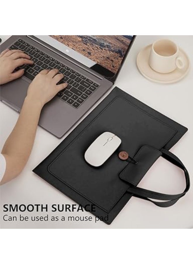 Laptop Tote Bag for Women 13/14 Inch Computer Bags Waterproof PU Leather Work Tote Bag - Image 3