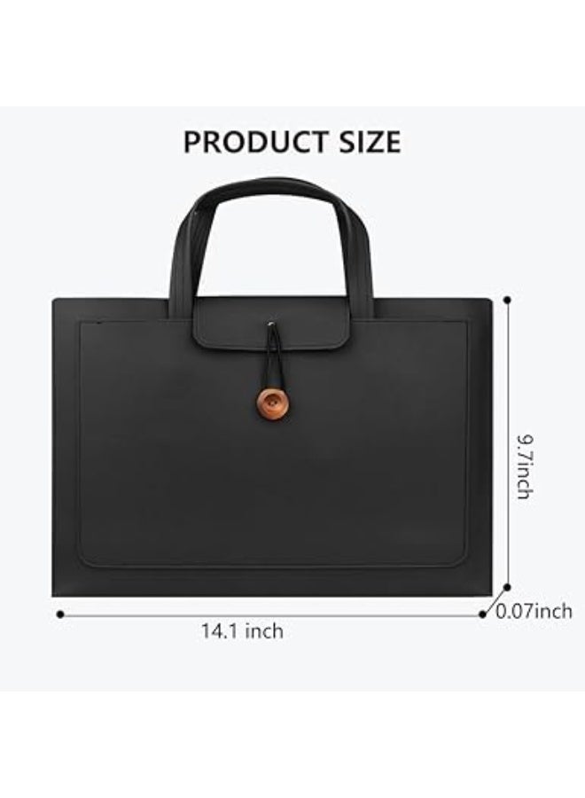 Laptop Tote Bag for Women 13/14 Inch Computer Bags Waterproof PU Leather Work Tote Bag - Image 2