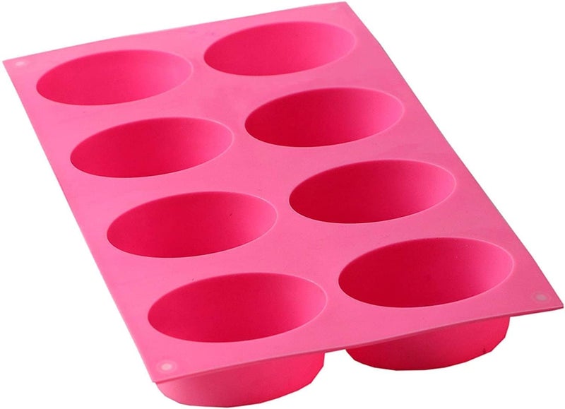 MoldBerry Silicone Soap Mold - 8 Cavity Oval Shaped for Homemade Soaps, Bath Bombs, Lotion Bars (Multicolor - PK1), 29 X 17.5 X 3.4 cm - Image 1
