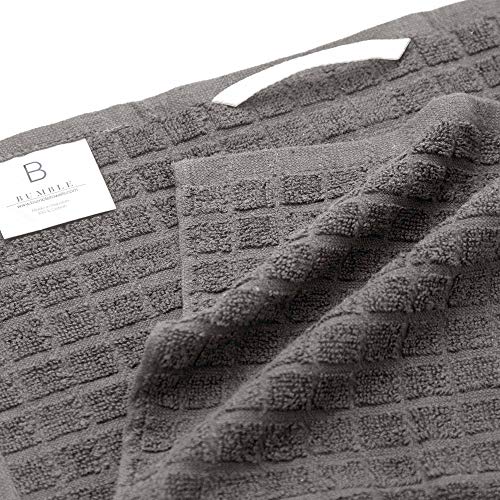 Bumble Towels Bumble Kitchen Towels | 100% Cotton Dish Towels with Hanging Loop | 16"x 28" | 380GSM | Absorbent Kitchen Towel Set | 6 Pack, Gray - Image 3
