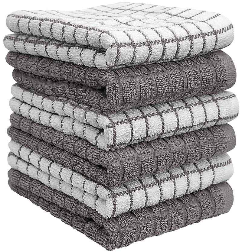 Bumble Towels Bumble Kitchen Towels | 100% Cotton Dish Towels with Hanging Loop | 16"x 28" | 380GSM | Absorbent Kitchen Towel Set | 6 Pack, Gray - Image 5