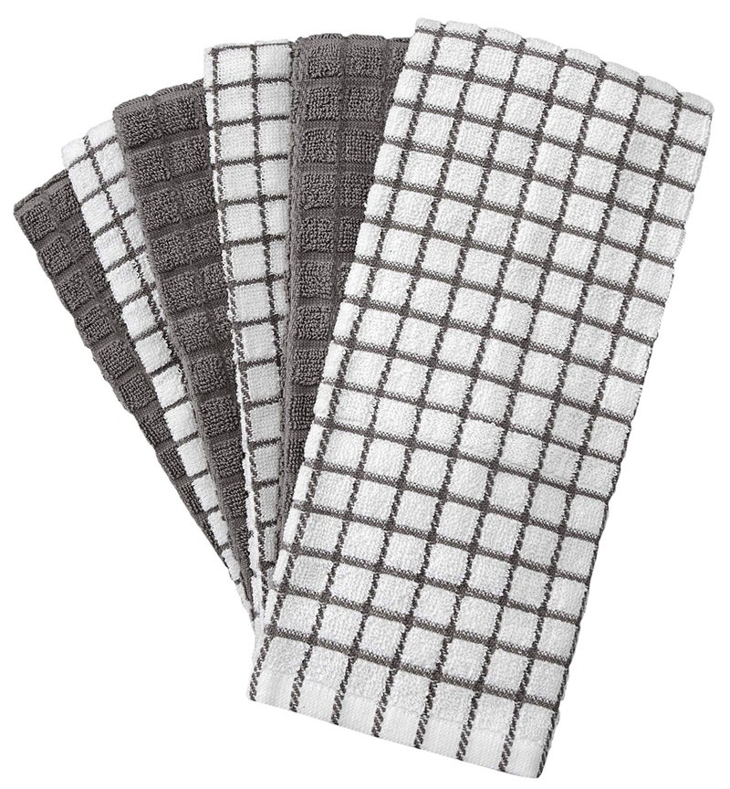 Bumble Towels Bumble Kitchen Towels | 100% Cotton Dish Towels with Hanging Loop | 16"x 28" | 380GSM | Absorbent Kitchen Towel Set | 6 Pack, Gray - Image 2