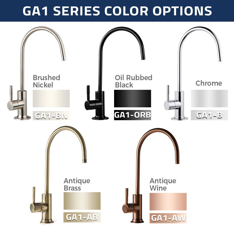 iSpring GA1-AB Heavy-Duty Contemporary Non-Air Gap RO Faucet â€“ Premium Lead-Free Design for RO Filtration Systems & Bar Sinks, Antique Brass - Image 3