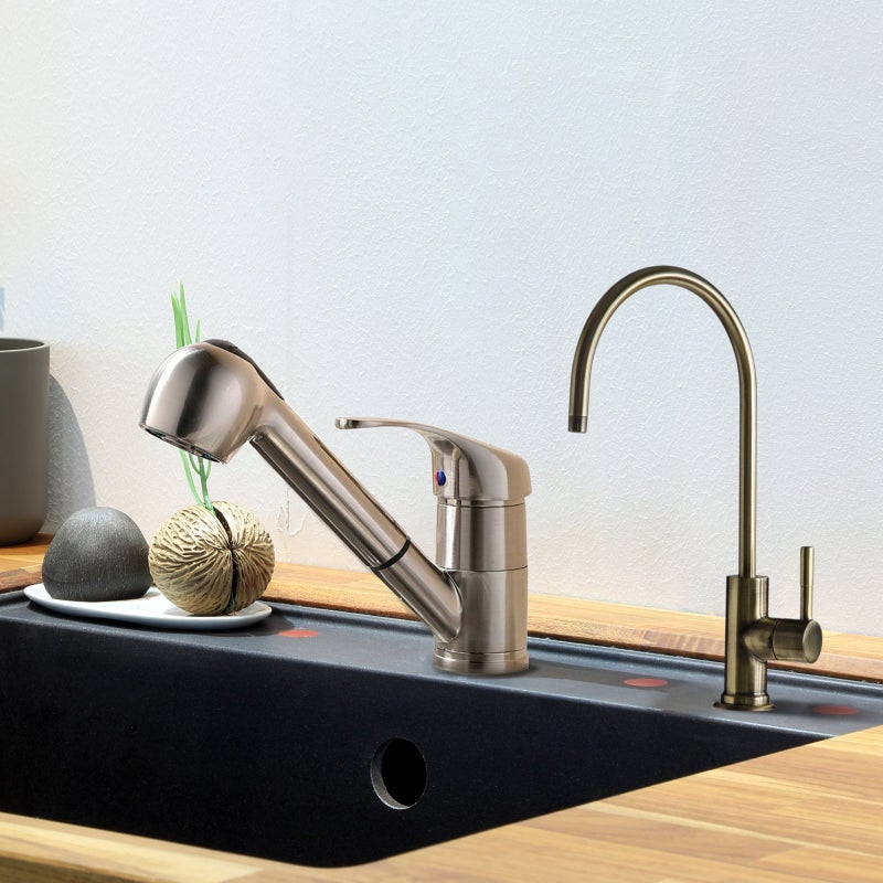 iSpring GA1-AB Heavy-Duty Contemporary Non-Air Gap RO Faucet â€“ Premium Lead-Free Design for RO Filtration Systems & Bar Sinks, Antique Brass - Image 2